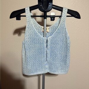 Hippie Rose Light Blue Knit Tank Top